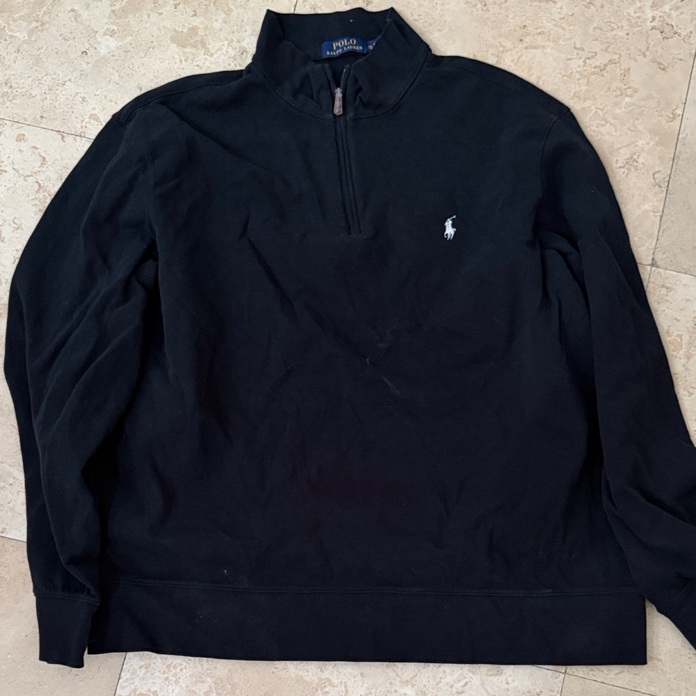 Polo by Ralph Lauren Black Quarter-Zip Pullover Sweatshirt
